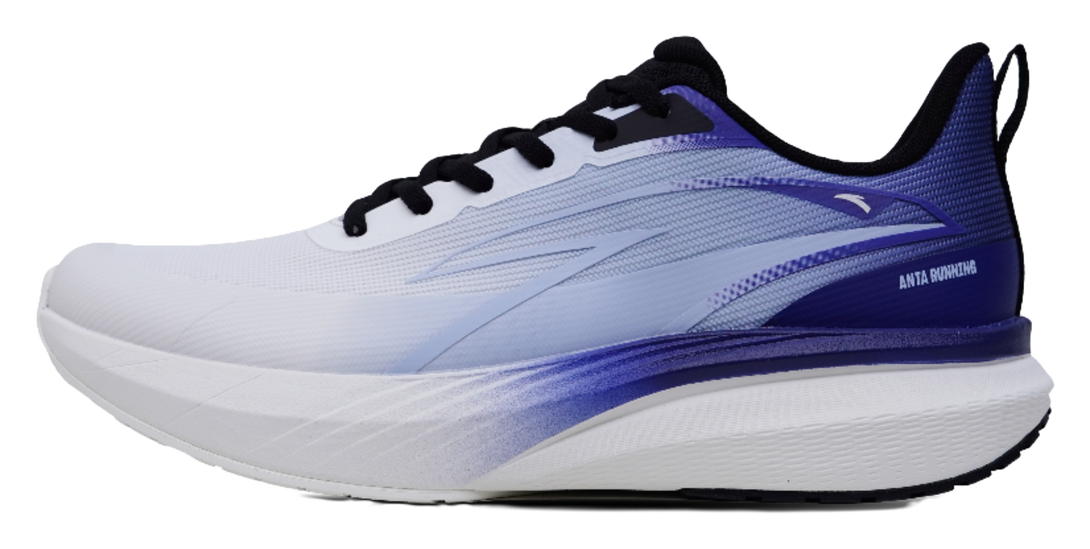 Anta Cushioning, Wear Resistant Low top Casual Running Shoes Men's Papyrus White Dust Blue Signal Blue 