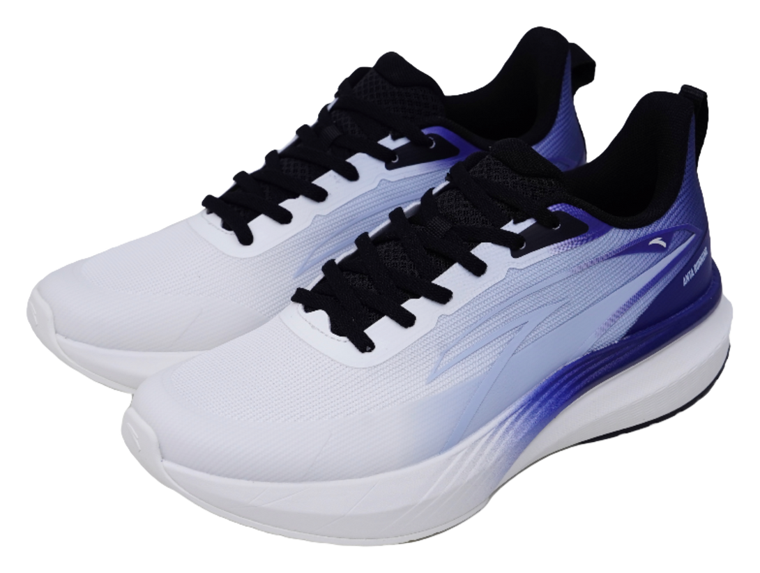 Anta Cushioning, Wear Resistant Low top Casual Running Shoes Men's Papyrus White Dust Blue Signal Blue 