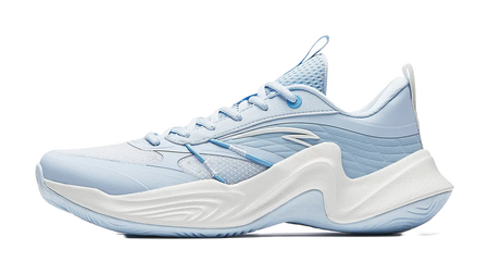Anta Heat Wave Ice Crystal Abrasion Resistant Slip Resistant Low top Basketball Shoes Mens Moonlight Ice Blue 