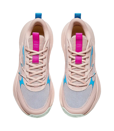 Anta Heat Wave Slip Resistant Abrasion Resistant Low top Basketball Shoes Mens Pink Blue 