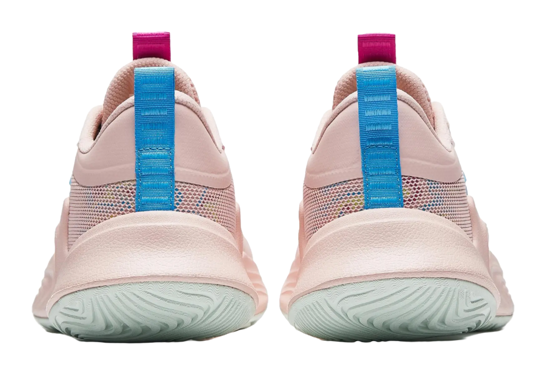 Anta Heat Wave Slip Resistant Abrasion Resistant Low top Basketball Shoes Mens Pink Blue 