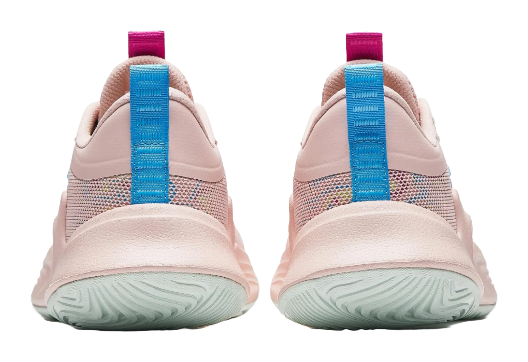 Anta Heat Wave Slip Resistant Abrasion Resistant Low top Basketball Shoes Mens Pink Blue 