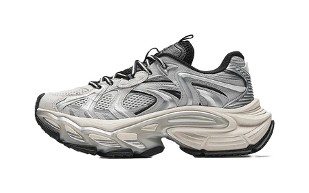 Anta Height Increasing Wear-Resistant Slip-Resistant Low-Top Chunky Sneakers Men's Silver  VJSNEAKER