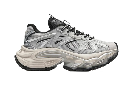 Anta Height Increasing Wear-Resistant Slip-Resistant Low-Top Chunky Sneakers Men's Silver  VJSNEAKER