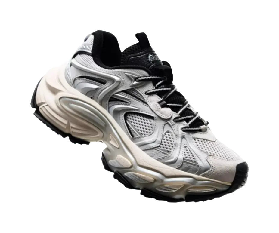 Anta Height Increasing Wear-Resistant Slip-Resistant Low-Top Chunky Sneakers Men's Silver  VJSNEAKER