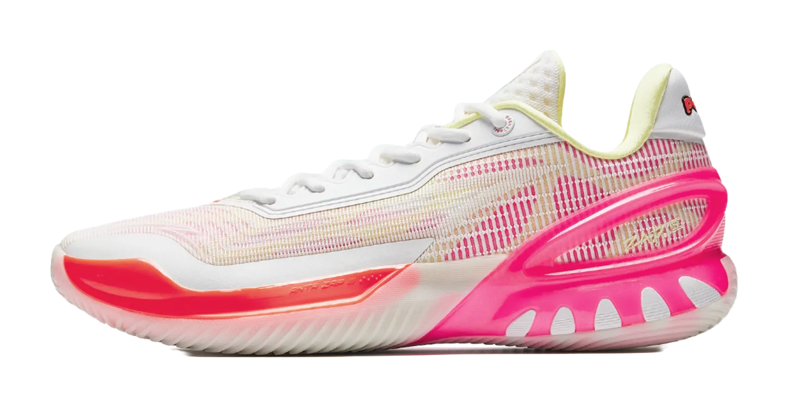 Anta Instant Zap 3 Peach Ice Tea - Men's Low-Top Basketball Shoes White Pink Orange  VJSNEAKER