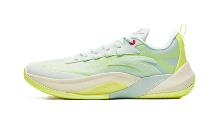 Anta Instantaneous 1 Cushioning Wear-Resistant Low-Top Basketball Shoes Mens White Yellow Green  vjsneaker.com