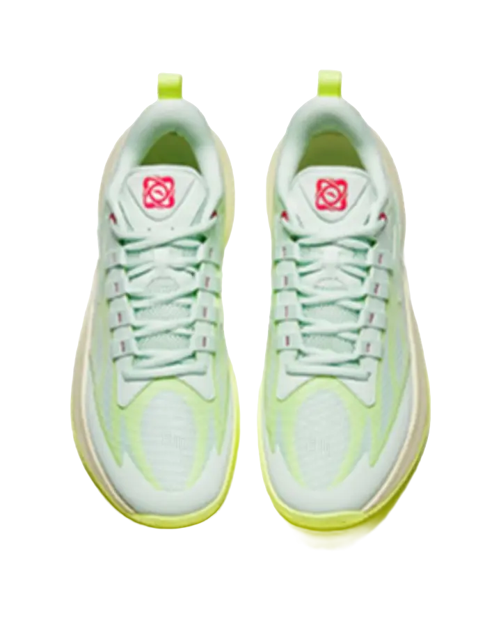 Anta Instantaneous 1 Cushioning Wear-Resistant Low-Top Basketball Shoes Mens White Yellow Green  vjsneaker.com