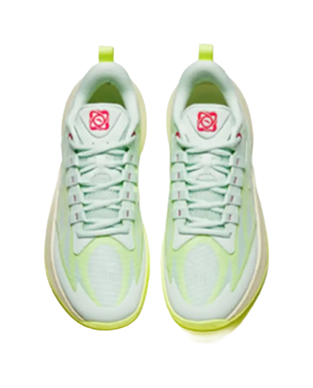 Anta Instantaneous 1 Cushioning Wear-Resistant Low-Top Basketball Shoes Mens White Yellow Green  vjsneaker.com