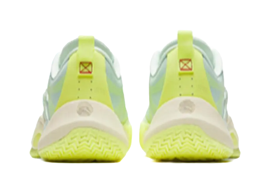 Anta Instantaneous 1 Cushioning Wear-Resistant Low-Top Basketball Shoes Mens White Yellow Green  vjsneaker.com