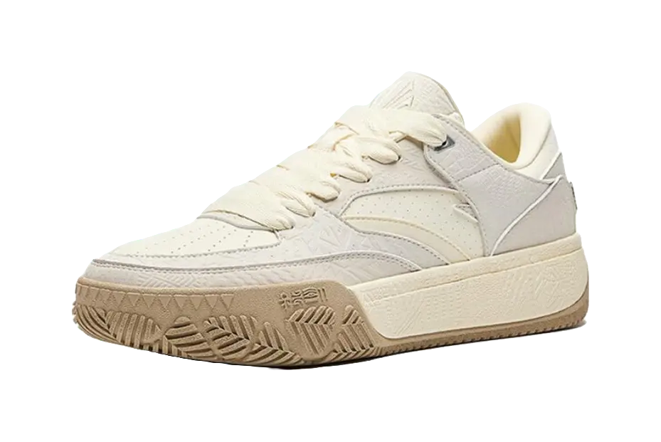 Anta Irving Series Low top Skateboard Shoes Men's Light Beige White/Chalk/Mud Gray 
