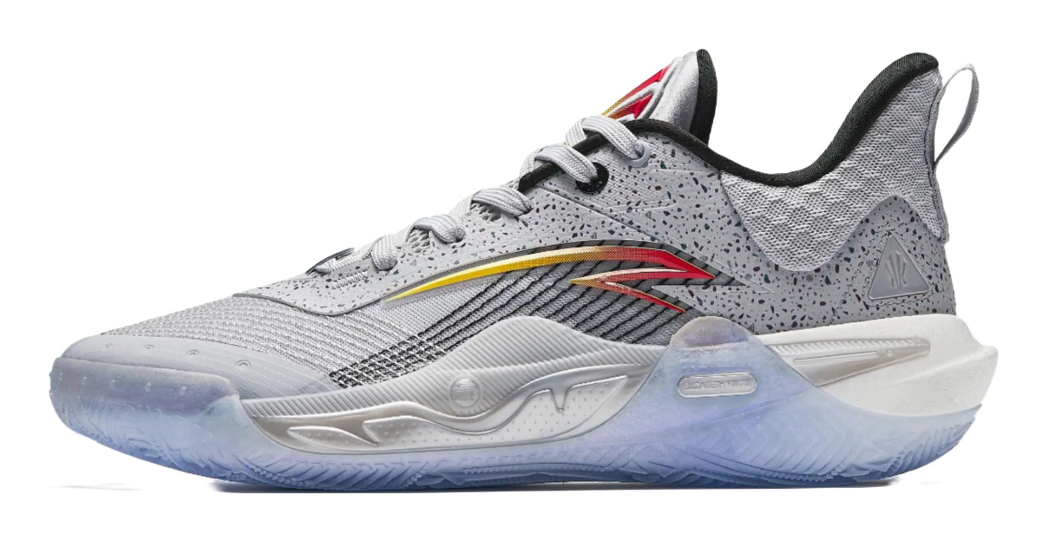 Anta Irving Series Slip-Resistant Cushioning Support Low-Top Basketball Shoes Mens Gray Black Red 