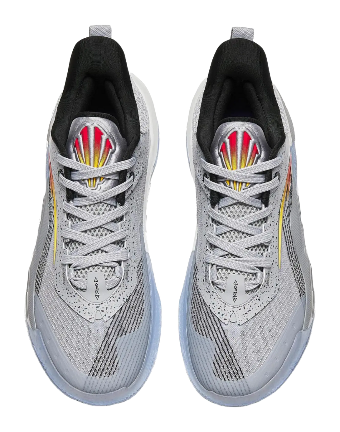 Anta Irving Series Slip-Resistant Cushioning Support Low-Top Basketball Shoes Mens Gray Black Red 