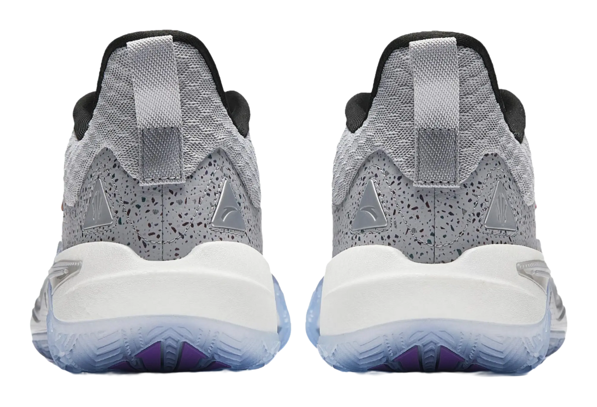 Anta Irving Series Slip-Resistant Cushioning Support Low-Top Basketball Shoes Mens Gray Black Red 