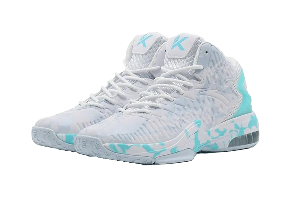 Anta KT3 Thompson Team Cushioning Anti-Slip And Wear-Resistant High-Top Basketball Shoes White Blue 