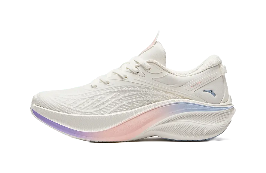 Anta Leaf 5.0 Cushioning Abrasion Resistant Lightweight Low top Casual Running Shoes Womens Ivory White  vjsneaker.com