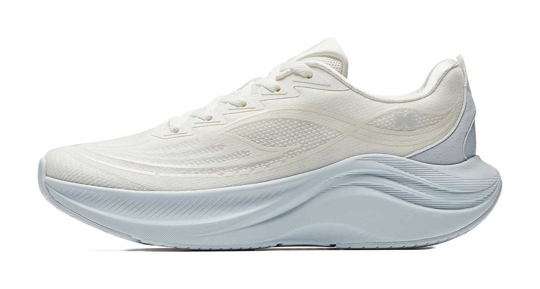 Anta Leaf 6.0 Lightweight Rebound Low top Casual Running Shoes Women's Ivory White Light Mist Gray 