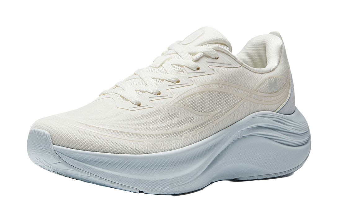 Anta Leaf 6.0 Lightweight Rebound Low top Casual Running Shoes Women's Ivory White Light Mist Gray 