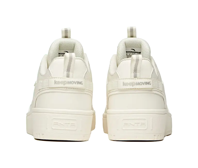 Anta Life Collection Coverage Slip Resistant And Abrasion Resistant Low top Skateboard Shoes Women's Ecru 