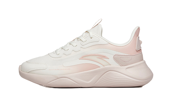 Anta Lingyun Cushioned Anti Slip Wear Resistant Breathable Lightweight Low Top Running Shoes Women's White Gray 