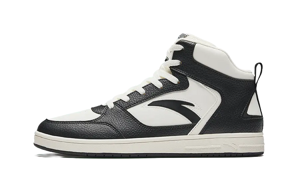 Anta Little Zero Sensation Panda Height Increasing Lightweight Mid-Top Skateboard Shoes Men's White Black 