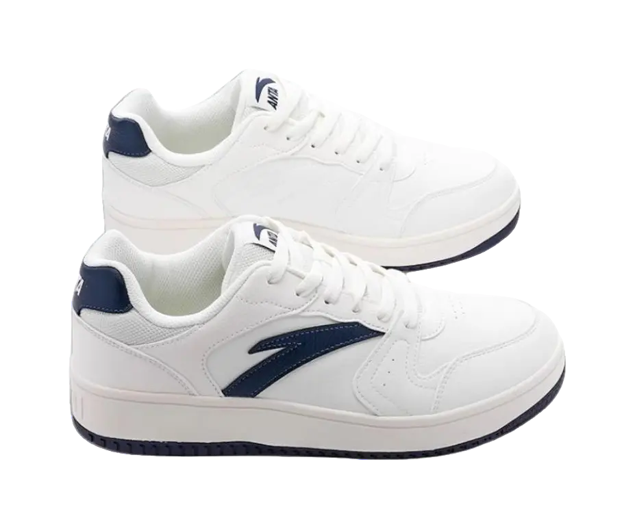 Anta Original Year Anti Slip Wear Resistant Low Top Skateboard Shoes Women's White Blue 
