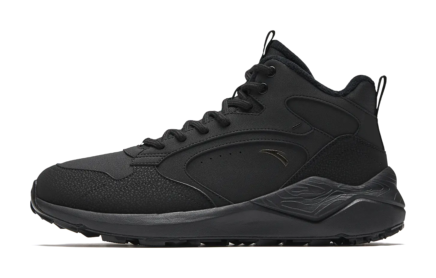 Anta Pedal Island Cushioning Slip Resistant Abrasion Resistant High top Casual Shoes Mens Basic Black  vjsneaker.com