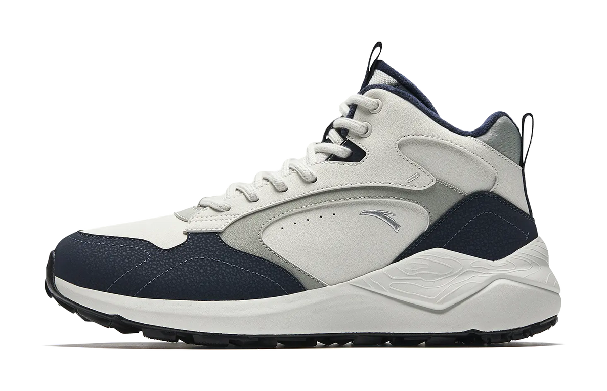 Anta Pedal Island Textile, Synthetic Leather Cushioning Slip Resistant Abrasion Resistant High top Casual Shoes Mens  vjsneaker.com