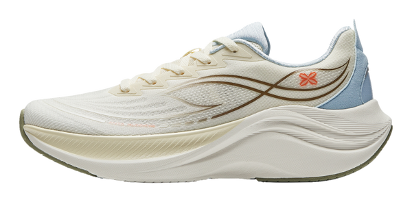 Anta Rebound Height Increasing Breathable Low-Top Casual Running Shoes Women's White Beige Blue 