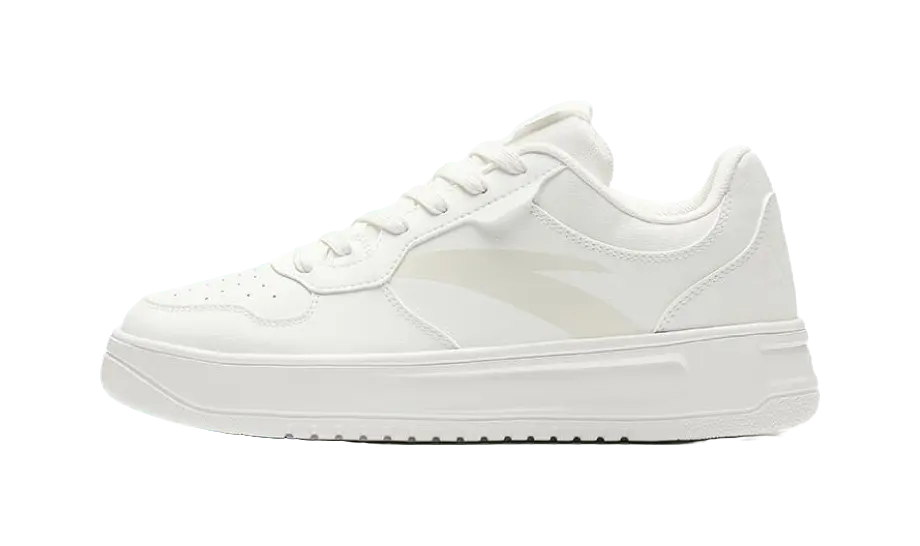Anta Relaxed Comfortable Slip Resistant Cushioning Low top Skateboard Shoes Mens White  vjsneaker.com