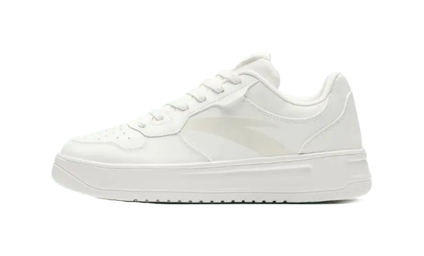 Anta Relaxed Comfortable Slip Resistant Cushioning Low top Skateboard Shoes Mens White  vjsneaker.com
