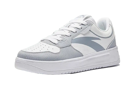 Anta Relaxed Slip Resistant Abrasion Resistant Low top Skateboard Shoes Mens White Gray  vjsneaker.com