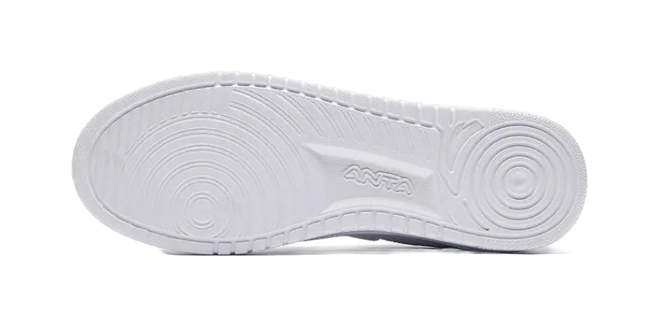Anta Relaxed Slip Resistant Abrasion Resistant Low top Skateboard Shoes Mens White Gray  vjsneaker.com