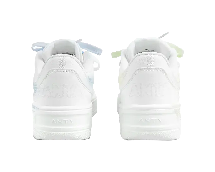 Anta Relaxed Slip Resistant Abrasion Resistant Low top Skateboard Shoes Unisex Blue Green Mismatched 