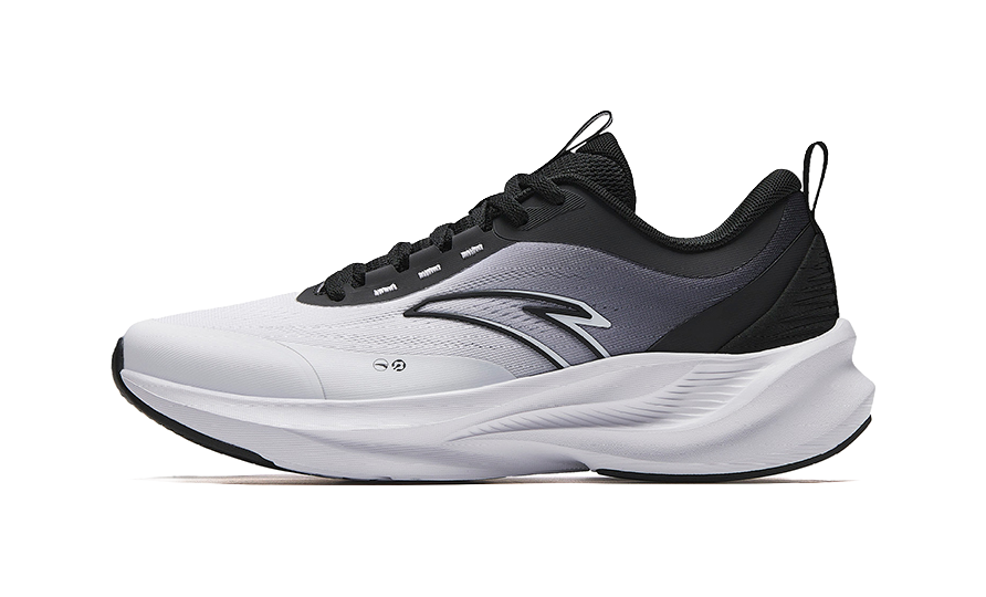 Anta Running Collection Shock Absorbers Slip Resistant Abrasion Resistant Low top Running Shoes Men's White Black 