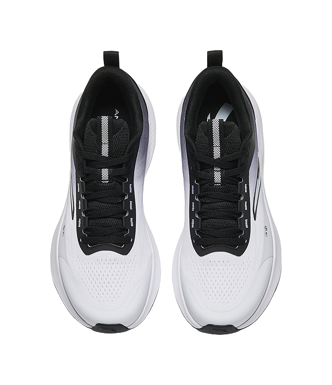 Anta Running Collection Shock Absorbers Slip Resistant Abrasion Resistant Low top Running Shoes Men's White Black 