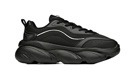 Anta Shock Absorbers Slip Resistant Abrasion Resistant Breathable Low top Chunky Sneakers Women's Black  VJSNEAKER