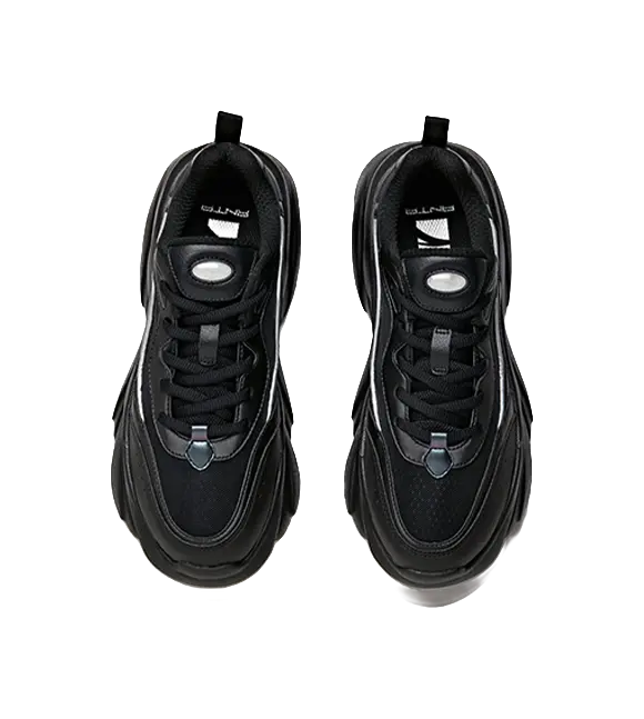 Anta Shock Absorbers Slip Resistant Abrasion Resistant Breathable Low top Chunky Sneakers Women's Black  VJSNEAKER