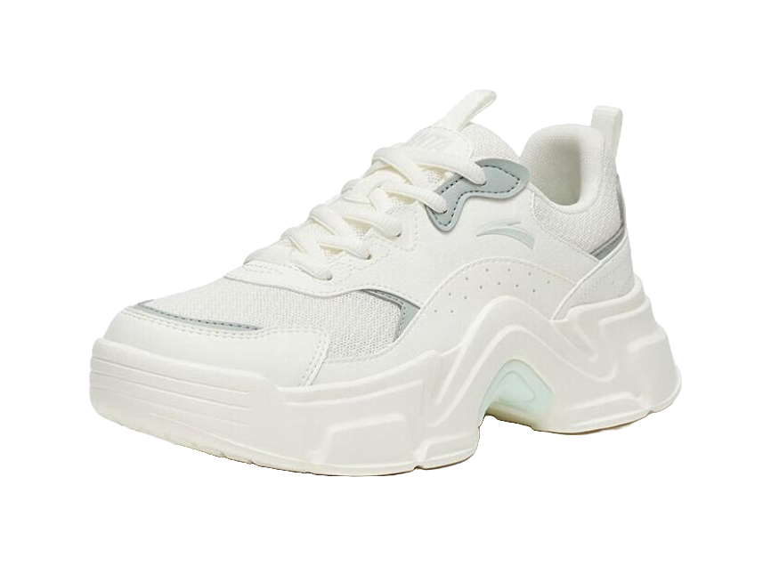 Anta Shock Absorbers Slip Resistant Abrasion Resistant Low top Casual Shoes Women's White Green 