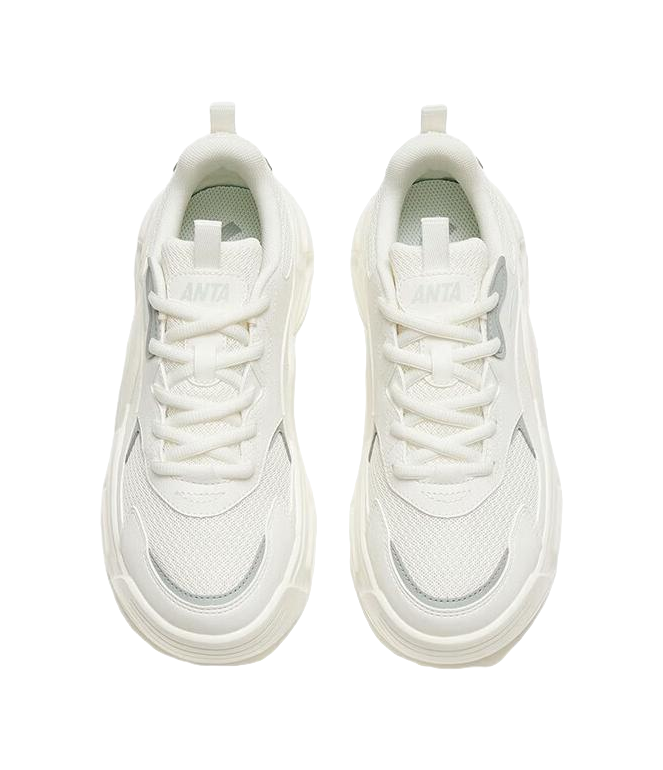 Anta Shock Absorbers Slip Resistant Abrasion Resistant Low top Casual Shoes Women's White Green 
