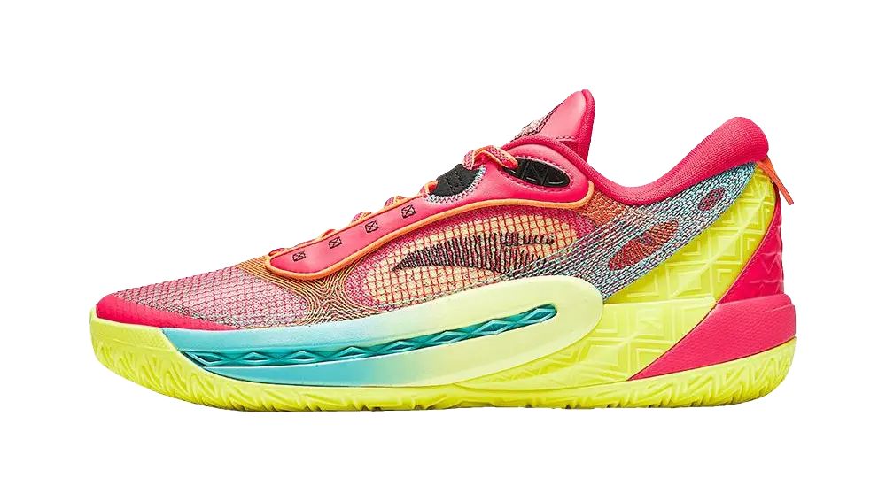 Anta Shock Absorbers Slip Resistant Low top Basketball Shoes Mens Red Yellow  vjsneaker.com