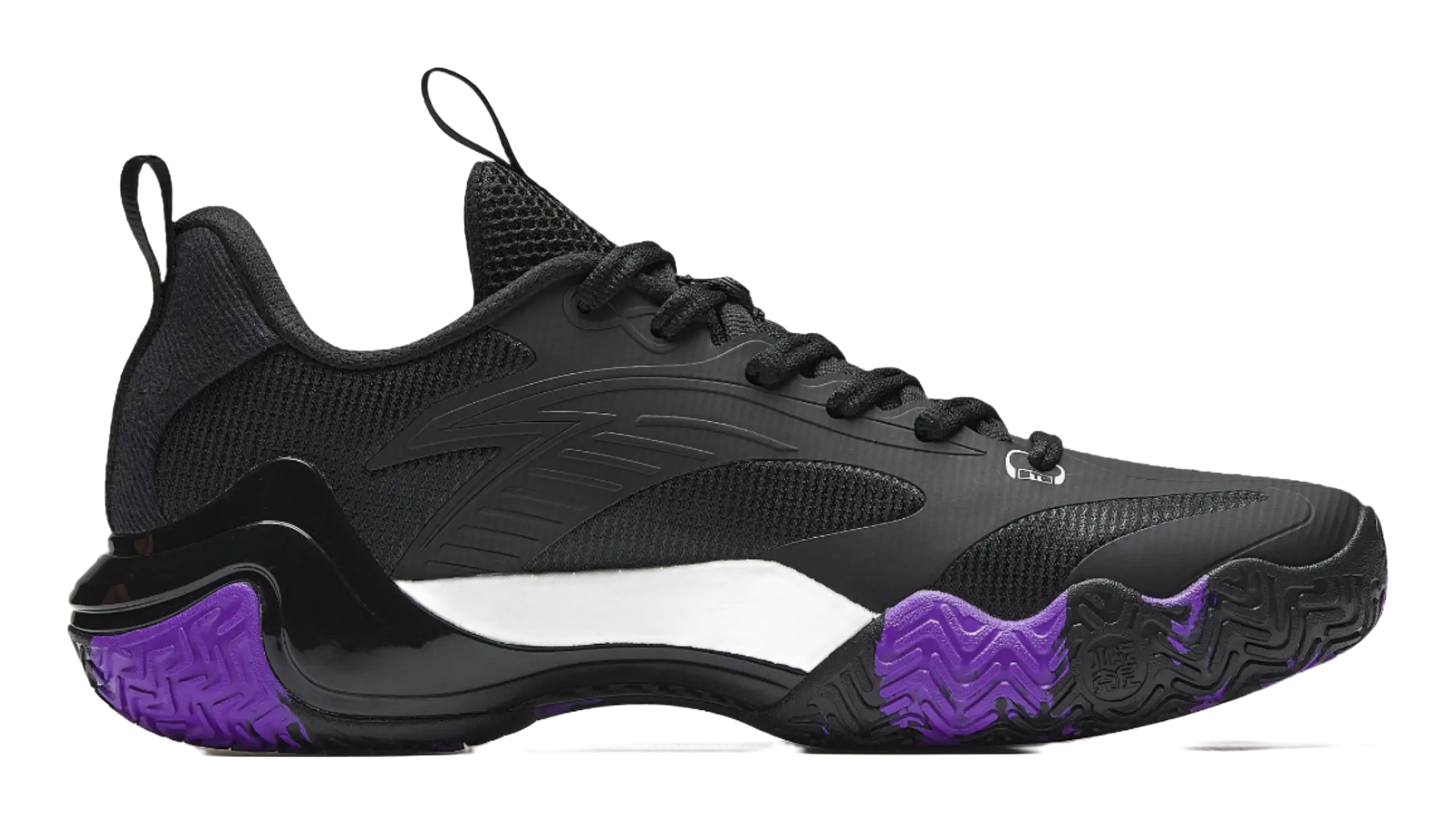 Anta Shock Wave 4 Anti-Slip And Wear-Resistant Breathable Low-Top Basketball Shoes Mens Black Silver Purple  vjsneaker.com