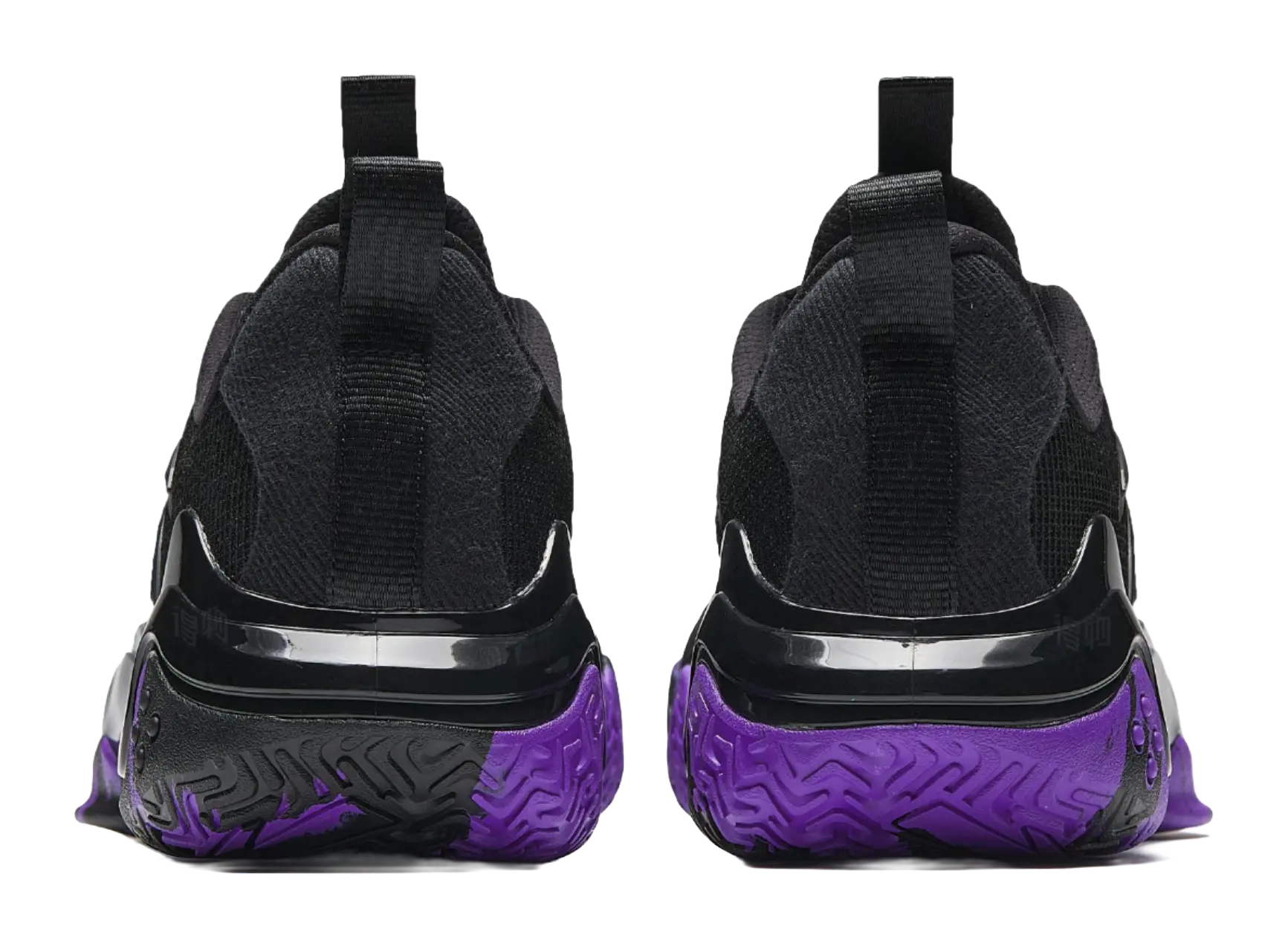 Anta Shock Wave 4 Anti-Slip And Wear-Resistant Breathable Low-Top Basketball Shoes Mens Black Silver Purple  vjsneaker.com