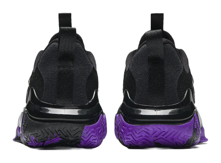 Anta Shock Wave 4 Anti-Slip And Wear-Resistant Breathable Low-Top Basketball Shoes Mens Black Silver Purple  vjsneaker.com