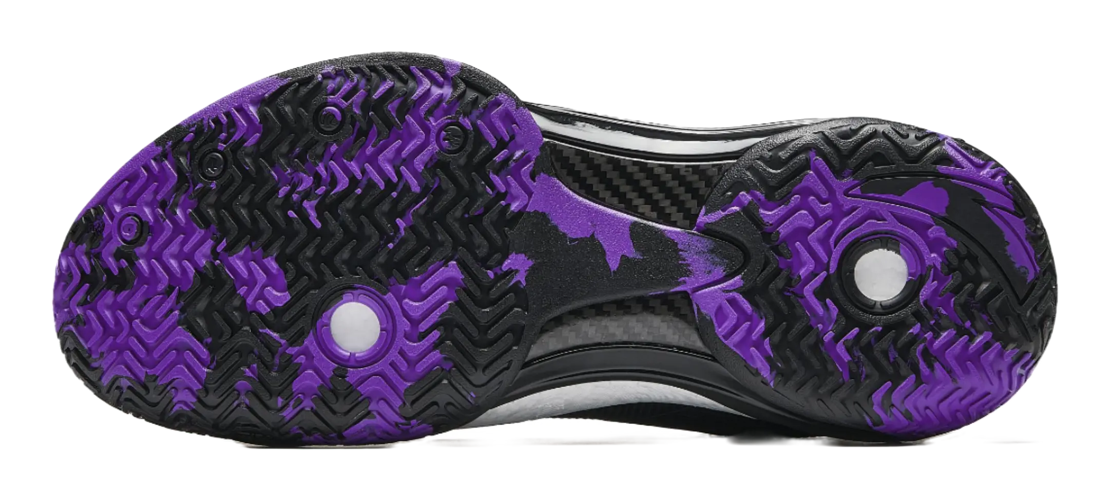 Anta Shock Wave 4 Anti-Slip And Wear-Resistant Breathable Low-Top Basketball Shoes Mens Black Silver Purple  vjsneaker.com