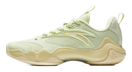 Anta Shock Wave 4 Anti-Slip And Wear-Resistant Breathable Low-Top Basketball Shoes Mens Green Yellow  vjsneaker.com