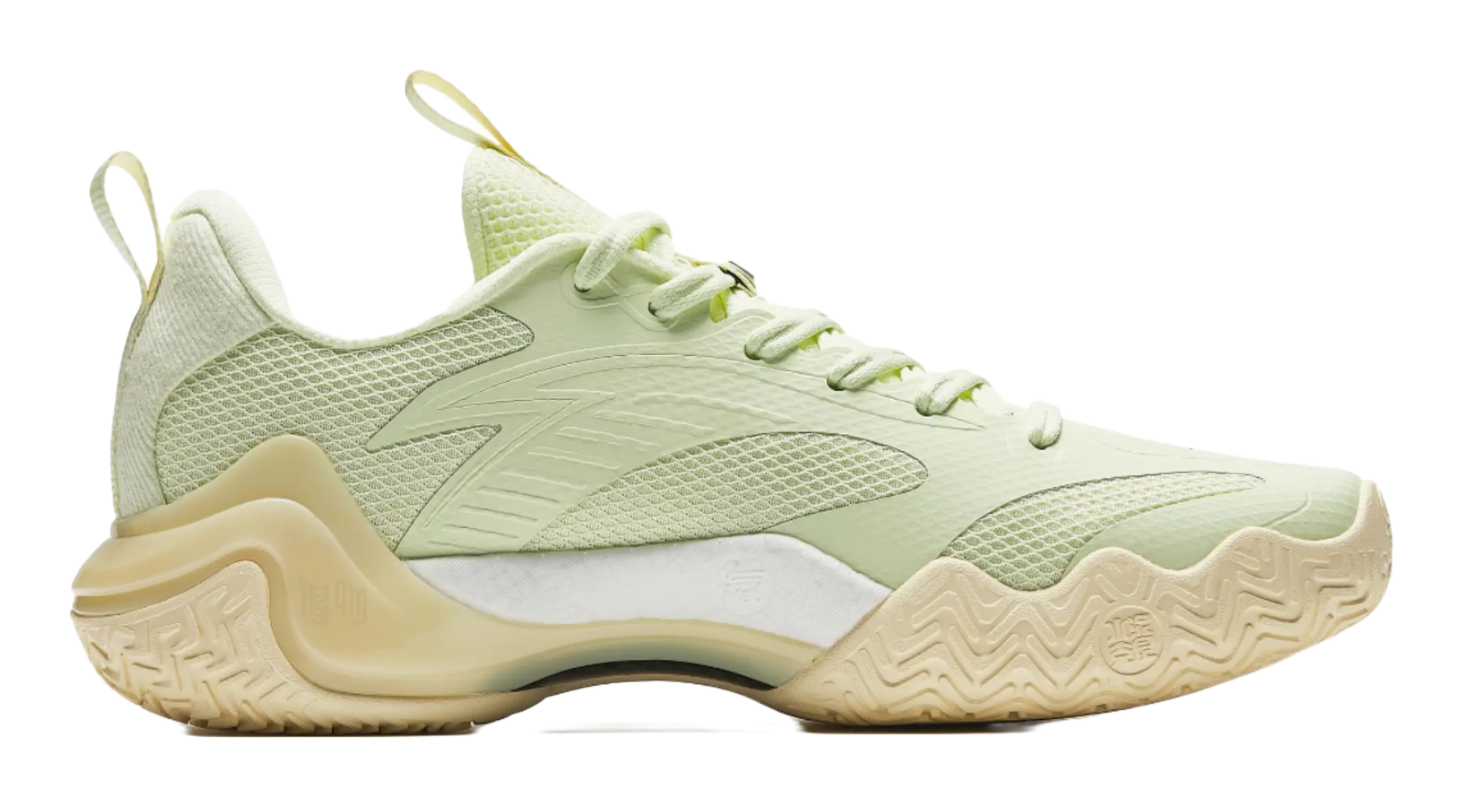 Anta Shock Wave 4 Anti-Slip And Wear-Resistant Breathable Low-Top Basketball Shoes Mens Green Yellow  vjsneaker.com