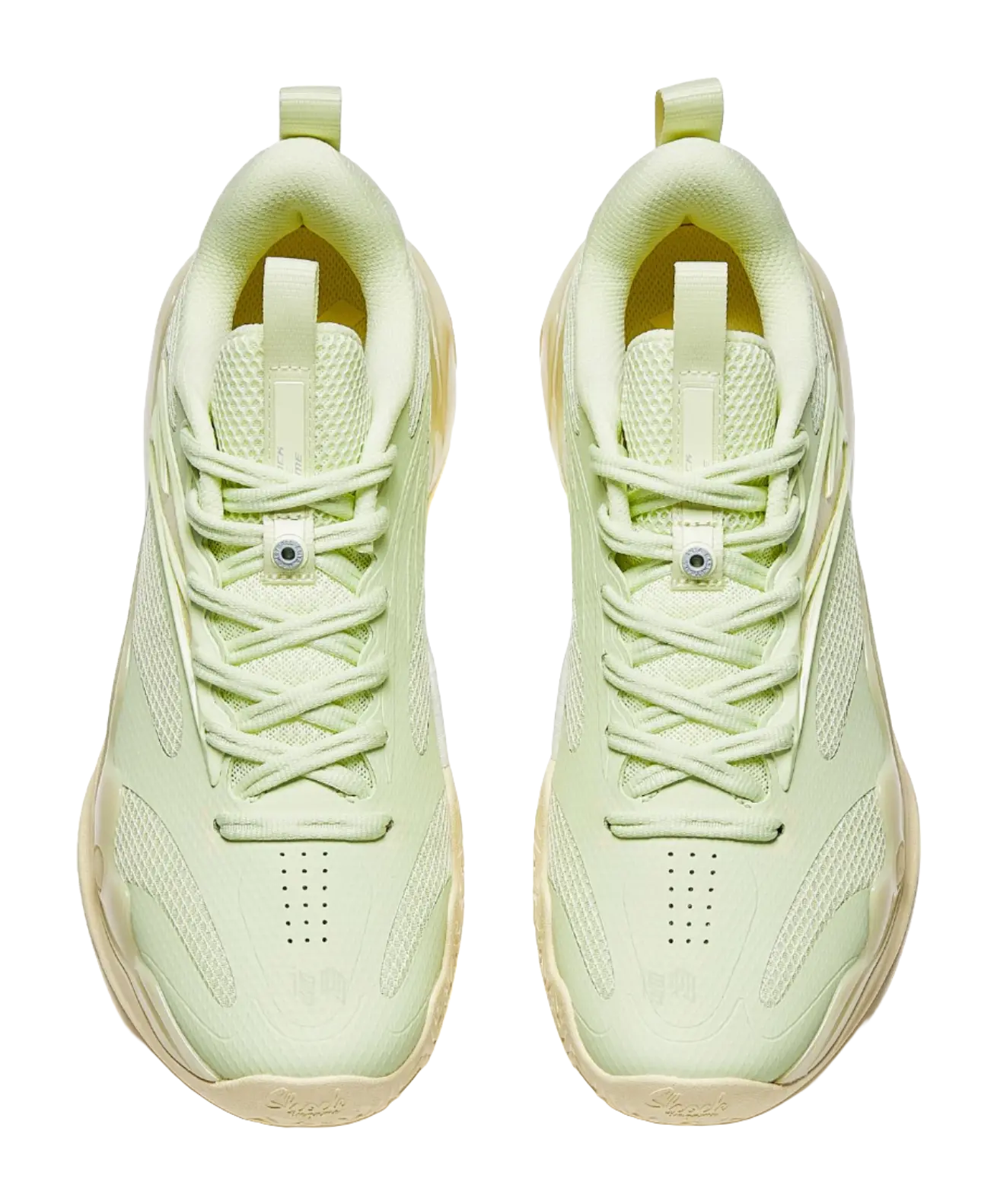 Anta Shock Wave 4 Anti-Slip And Wear-Resistant Breathable Low-Top Basketball Shoes Mens Green Yellow  vjsneaker.com