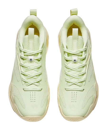 Anta Shock Wave 4 Anti-Slip And Wear-Resistant Breathable Low-Top Basketball Shoes Mens Green Yellow  vjsneaker.com