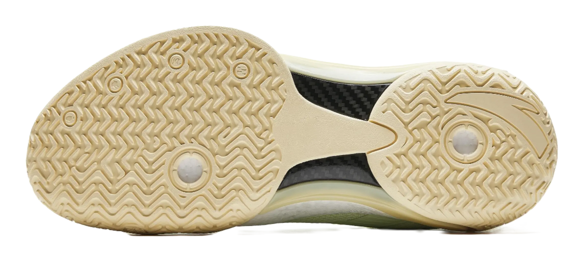 Anta Shock Wave 4 Anti-Slip And Wear-Resistant Breathable Low-Top Basketball Shoes Mens Green Yellow  vjsneaker.com